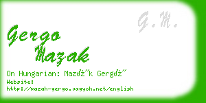 gergo mazak business card